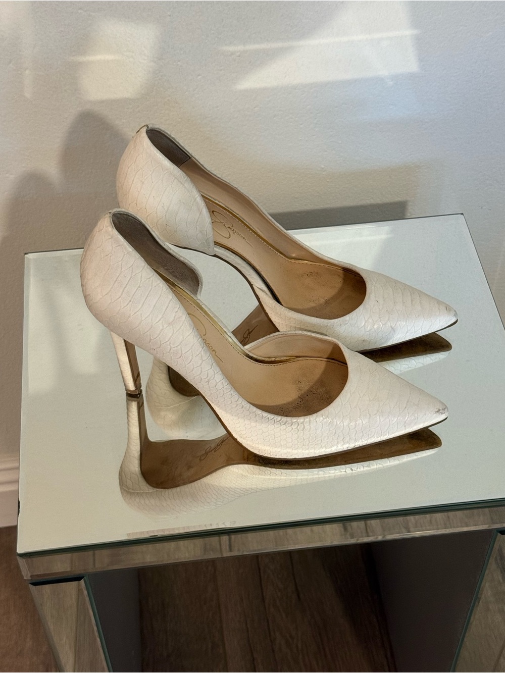 Jessica Simpson Ivory Pointed Toe High Heels